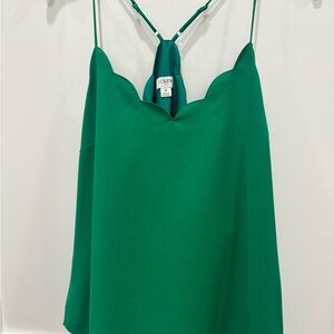J. Crew Emerald Scalloped Camisole